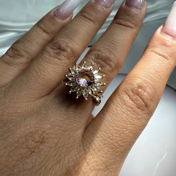 NEW Adjustable speener Gold and Pink Floral Ring - Picture 10 of 10